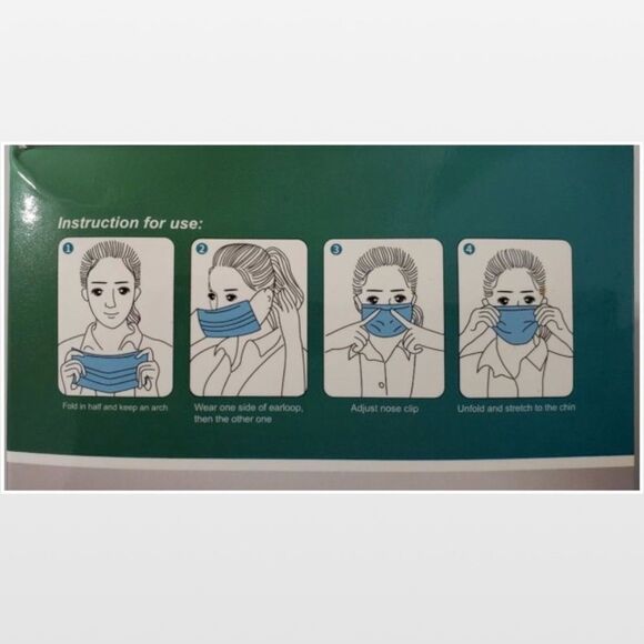 2 New Unisex 50 Box Blue & White Disposable Face Masks - Picture 7 of 16